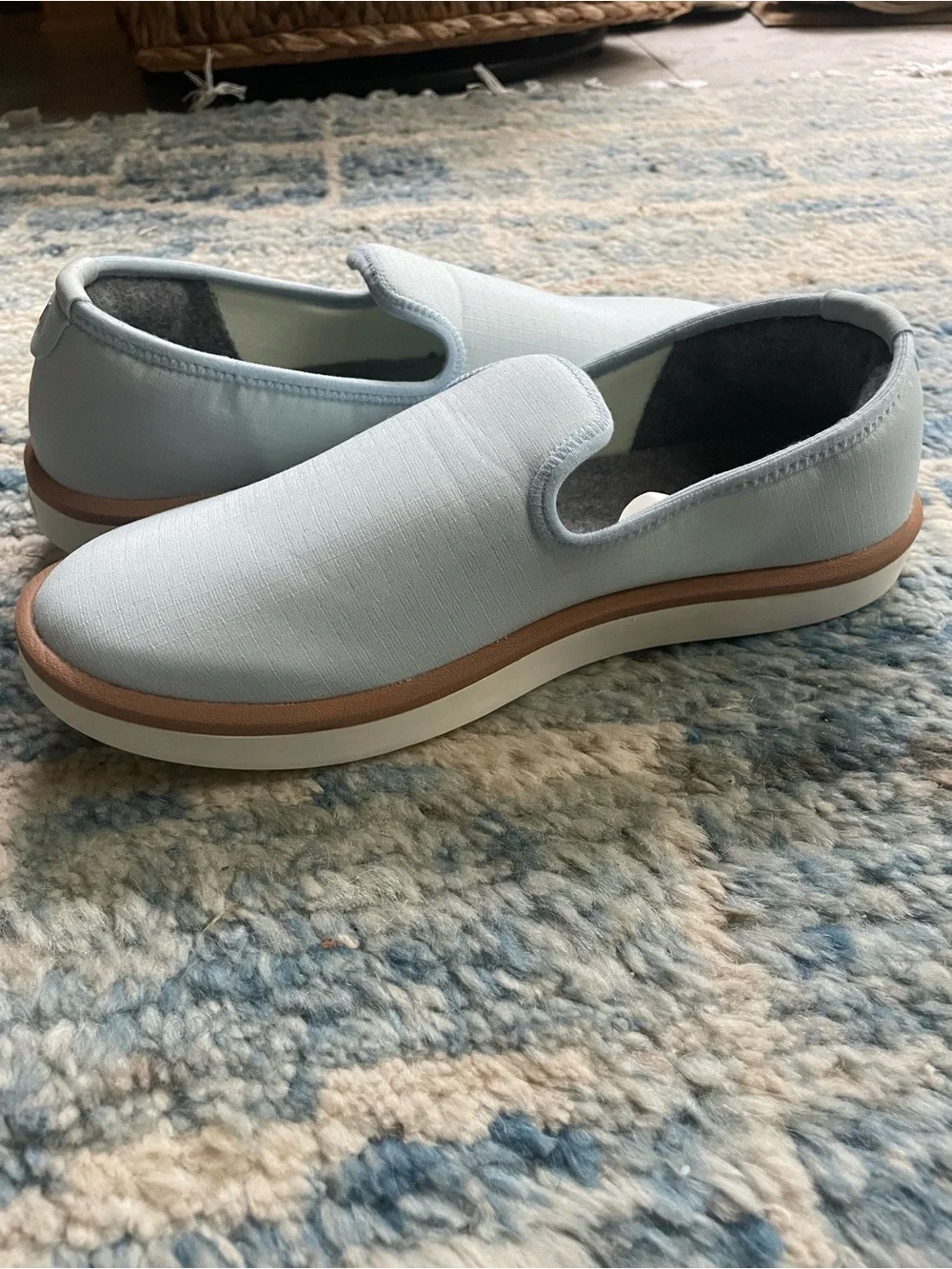 Allbirds Womens 10 Mens 8.5 Wool Loungers Woven Shoes Blue Hush Slip On-With Box